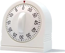 60 Minute Wind up Timer, Visual Mechanical Timer with Loud Alarm, Manual
