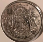 1950 Canada SILVER Half Dollar Full DESIGN Fifty Cents BETTER Coin 50 Cents 50c