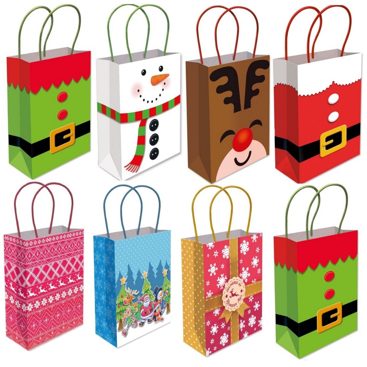 Christmas Gift Bags With Handles Kids Small Novelty Present Paper Party  Loot Bag