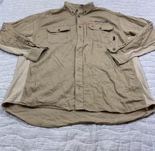 Ariat FR Shirt Mens 2XL Beige Flame Resistant Button Down Vent Work Shirt