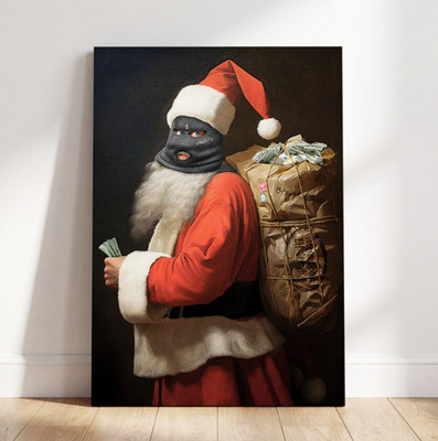 Böser Weihnachtsmann by Vinny Banksy Kunst Wandbild Acrylglas, Leinwand Poster