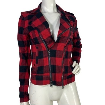 Hudson Cynic Moto Jacket Tundra Plaid Size S 