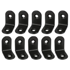 12Pcs0.98"x0.98"x0.63" L Right Angle Bracket Stainless Steel Corner Brace Black