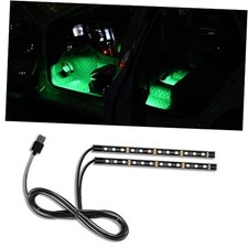 Car LED Strip Light, 24 LED RGB Auto Under Dash Interior USB Port Green