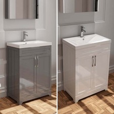 Vanity Basin Cabinet Bathroom Traditional Style Unit and Basin 2Doors Set 600mm