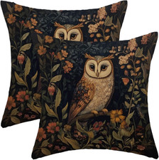 Abstract Vintage Floral Pillow Covers 22X22 Inch Owl Throw Pillow Covers Set of
