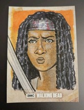 2017 Topps Walking Dead Evolution MICHONNE Sketch Art Card By Adam Talley 1/1