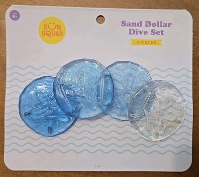 Sand Dollar |  DIVE TOYS |3 1/2'' Each | Set of 4 Pieces |  SUN SQUAD. Beach New