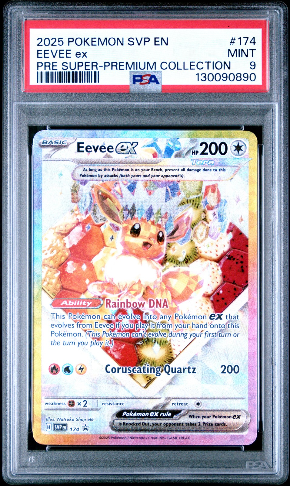 2025 POKEMON SVP EN-SV BLACK STAR PROMO #174 EEVEE EX PSA 9