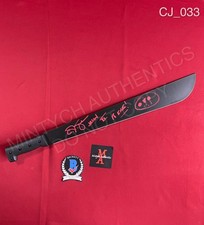 CJ C.J. Graham signed Friday the 13th real 18" steel machete Beckett horror