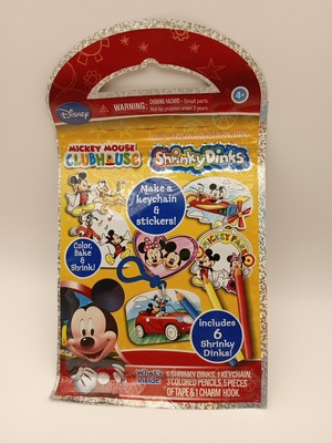 Disney Mickey Mouse & Friends Shrinky Dinks Keychain Kit With Stickers 