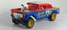 Custom Hot Wheels 55 Chevy Bel-air Gasser Real Riders Mooneyes Racing