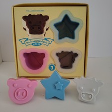 Willaims Sonoma Ice Cream Sandwich Molds Piggy, Cow & Star w/ 2 recipe cards
