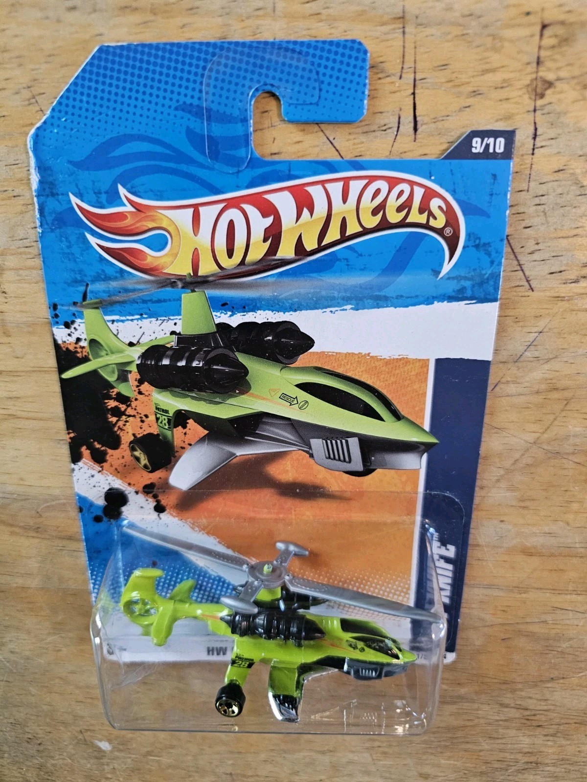 Hot Wheels Sky Knife, Green; 2011 HW City Works Series 9/10