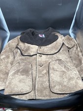 VINTAGE MARLBORO MAN WESTERN RANCHER SUEDE SHERPA SHEARLING LEATHER COAT SIZE 42