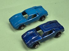 Set of 2 Vintage TootsieToy Blue Lamborghini Countach Micro Midget Diecast Cars