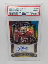 2020 Panini Select Signatures Patrick Willis Tie Dye /15 PSA 10 GEM MINT