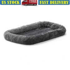 Cozy Bolstered Pet Bed Small Dogs Cats Ideal Crate Comfort Relaxation Gray