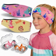 Swimming Headband for Kids - 2 Pairs 1 pair Pack of 4 , Mermaid  Unicorn