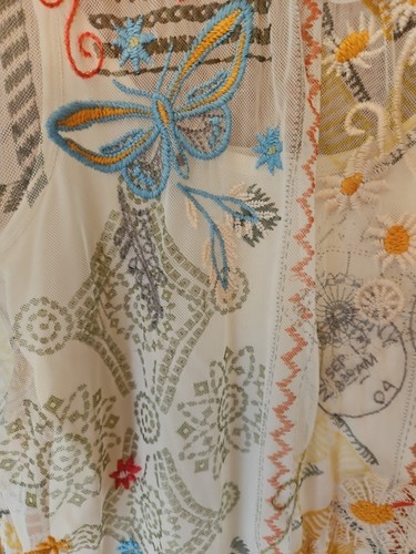 Johnny Was Embroidered Mesh Merida Blouse w Cani Top S - Picture 3 of 4
