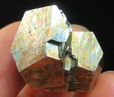 15.5g intact iridescent Pyrite Dodecahedron crystals minerals specimens,Burma!