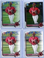 4 * ALLAN CERDA * 2022 1ST BOWMAN CHROME MOJO REFRACTOR RC + BASE RC'S