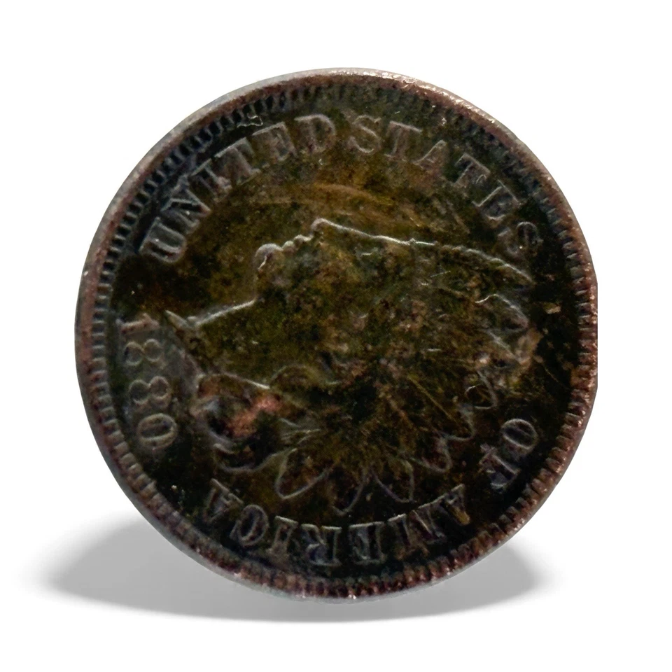 Rare! 1880 Indian Head 1C w/DDO, Clash Rev & Lamination Errors! FS-101 S-1!! - Image 4 of 4