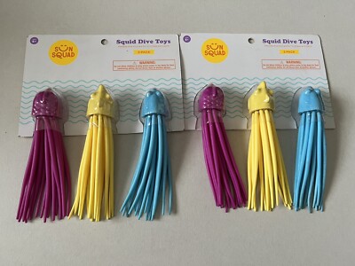 *NEW* 2XSun Squad 3 Pack Squid Dive Toys  Age 5 Years Up Blue  Pink  Yellow