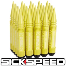 SICKSPEED 20 PC YELLOW 5 1/2" LONG SPIKED STEEL LOCKING LUG NUTS 12X1.5 L17