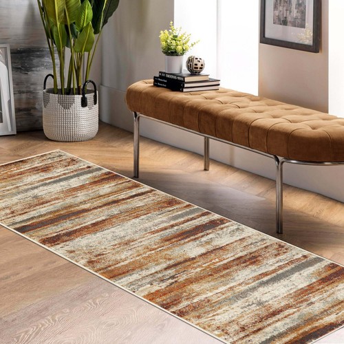 Taia Modern Lines Abstract Striped Carpet Pet Friendly Large Area Rug or Runner - Picture 14 of 15