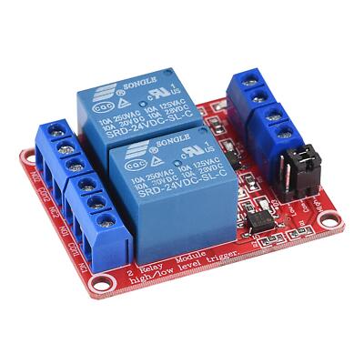 Relay Module 2 Channel 24V High Low Level Trigger Module Red Relay Module Board