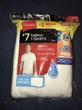Hanes Men's TAGLESS  Crew Neck Undershirt 7-Pack Medium White NWT