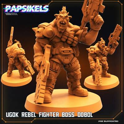 Ugok Boss Dobol Orc - Resin Miniature | Sci fi | Cyberpunk Mini | Papsikel