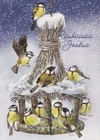 Happy New Year Christmas BIRD Vintage Postcard CPSM #PBM661