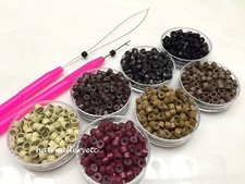 250 Silicone Micro Rings / Feather Hair Extension Beads / Crimp beads LOOP HOOK