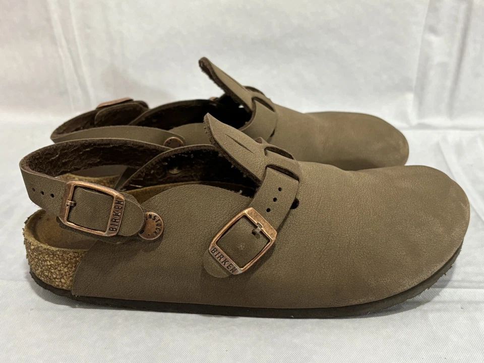 Birkenstock Tokio Gamuza Tostado Oscuro Marrón Claro Zuecos Zapatos Talla 34 Niños Correa VER Foto 3 de 4