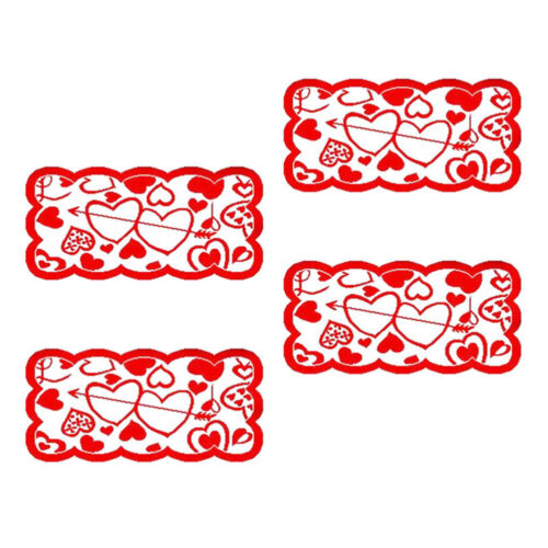  4 Pcs Heart Pattern Table Pad Hollow Mats Valentines Day Decoration Place for - Afbeelding 1 van 12