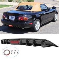 For Mazda Mx-5 Miata Carbon Fiber Rear Bumper Diffuser Lip With Led Brake Light