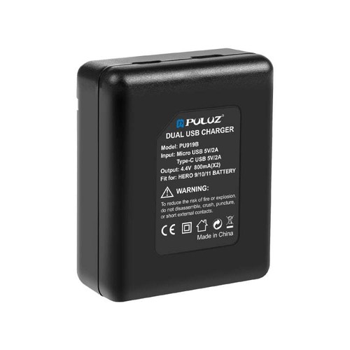 Cargador de batería doble USB PULUZ para GoPro HERO12 negro/11 negro/10 negro/9 B - Imagen 4 de 7