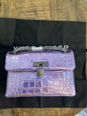 Kurt Geiger Metallic Purple Mini Kensington Crossbody Purse AUTHENTIC NWT