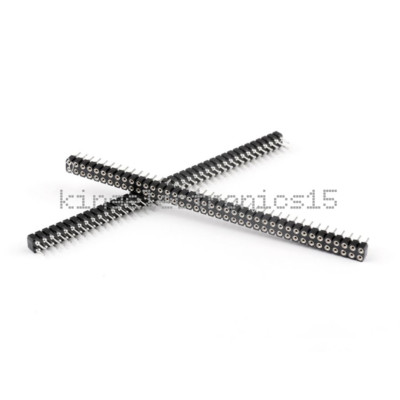 1PCS Double Row 40Pin 2.54mm Round Female Pin Header gold plated machined 