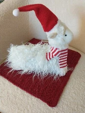 Christmas White Llama Heavy Plush decoration Door Stop 417 Bc5