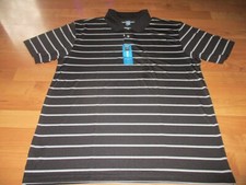 NEW NWT MENS PGA TOUR AIRFLUX SHORT SLEEVE POLO GOLF SHIRT SIZE XL BLACK/SILVER