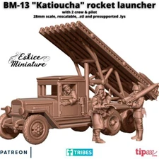 WW2 Miniatures Soviet Katyusha Rocket Launcher BM-13 Artillery Bolt Action 28mm