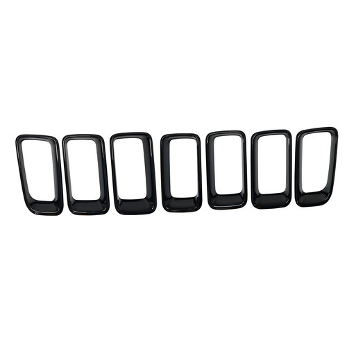 7 Pcs Front Bumper Rings Grill Vent Insert Trim Cover For Jeep Compass 2011-2017 - Picture 8 of 10