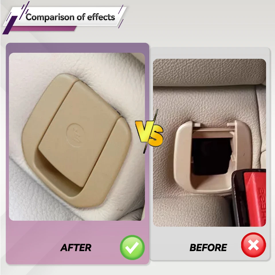 Rear Seat Child Hook Anchor ISOFIX Cover Beige For BMW E30 E90 1 3 Series X1 E84 Foto 2 de 4