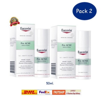 Eucerin Pro Acne Solution A.I. Matt Fluid 50ml. Oil Control Anti-Blemish - 2 Pcs
