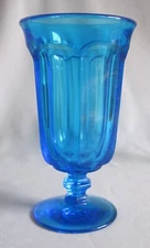 Iced Tea Glass Goblet Imperial Old Williamsburg Pattern Antique Blue 6 1/2"
