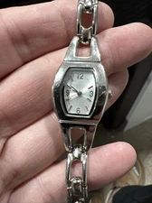 Xhilaration Wristwatch Silver Tone Band Rectangular Face Elegant Minimalist