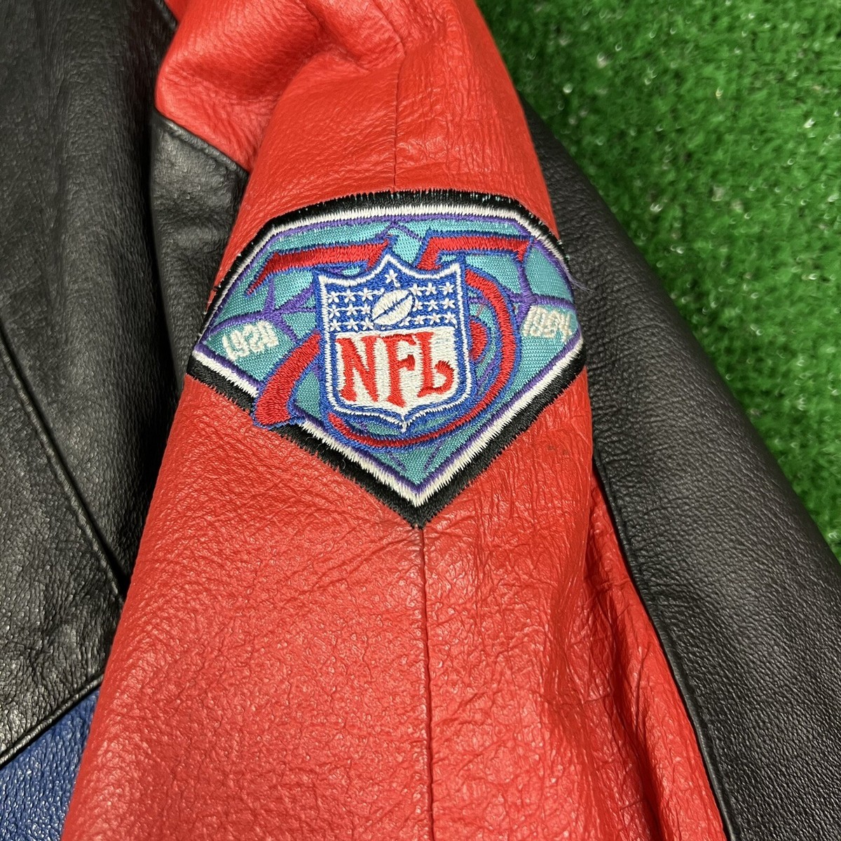 Vintage 90's Pro Player Leather Jacket New York Giants Men's